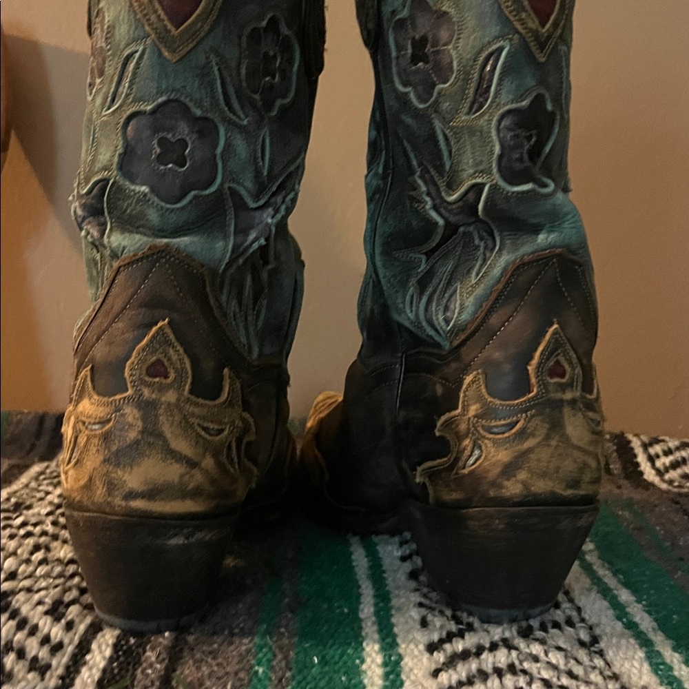 Dan Post Vintage Bluebird western cowboy boots ladies 8.5 - Picture 12 of 16